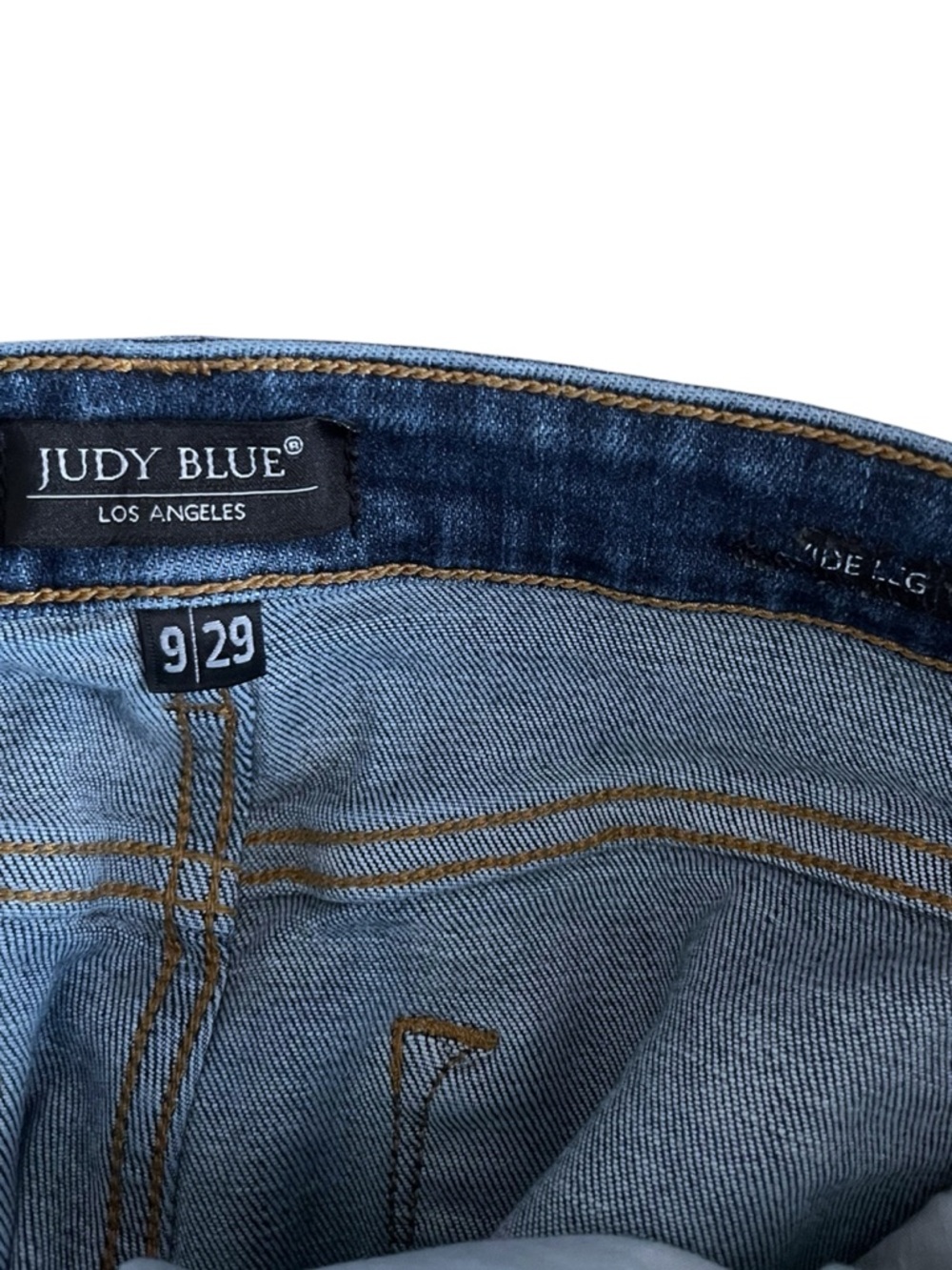 Judy Blue Wide Leg Dark Wash High Rise Distressed Jeans size 9/29 - Picture 9 of 10